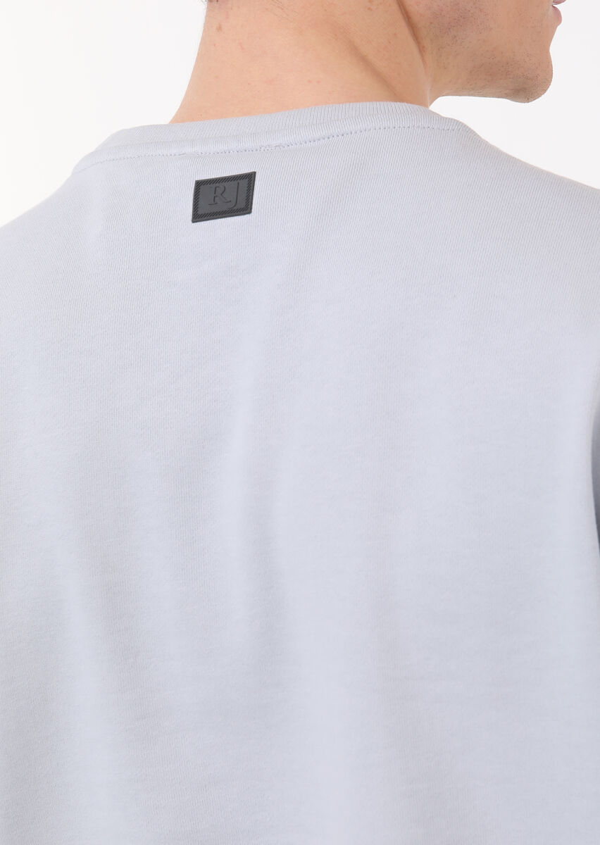 Açık Gri Düz Sweatshırt - 4