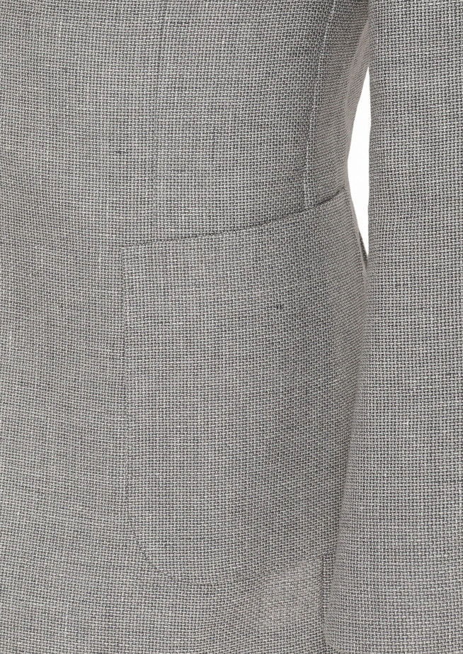Açık Gri Mikro Comfort Fit Yün Karışımlı Ceket - 3