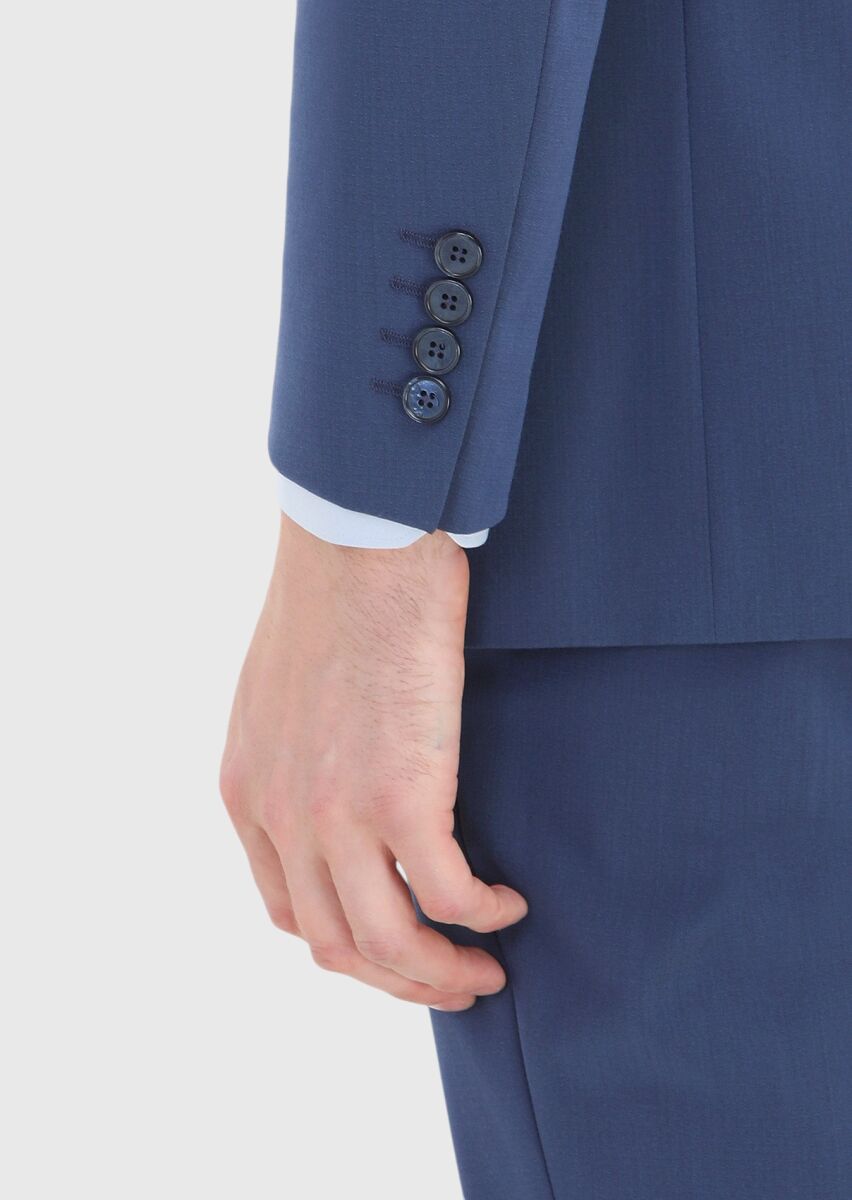 Açık Lacivert Mikro Thin&taller Slim Fit Yün Karışımlı Takım Elbise - 4