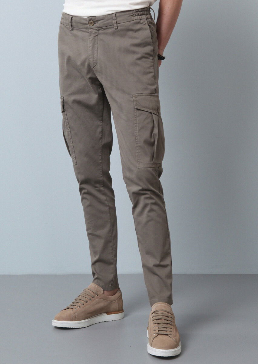 Açık Yeşil Düz Dokuma Jogging Fit Casual Pamuk Karışımlı Pantolon - 4