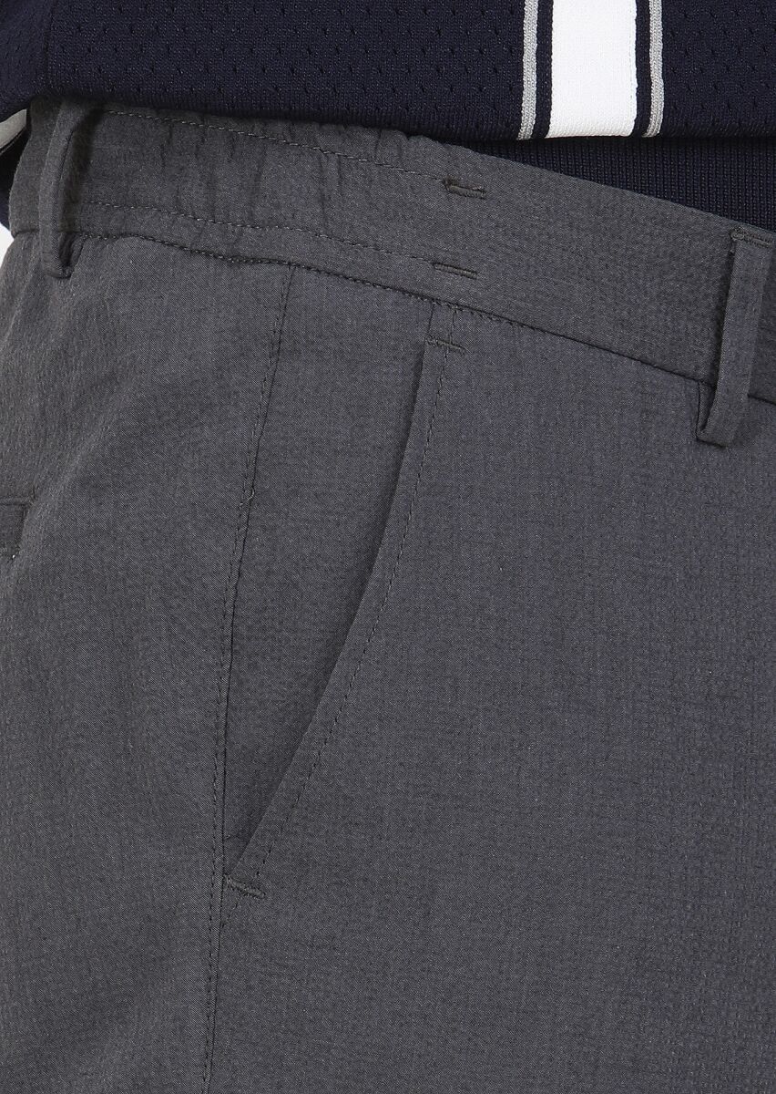 Antrasit Düz Dokuma Jogging Fit Casual Pamuk Karışımlı Pantolon - 3