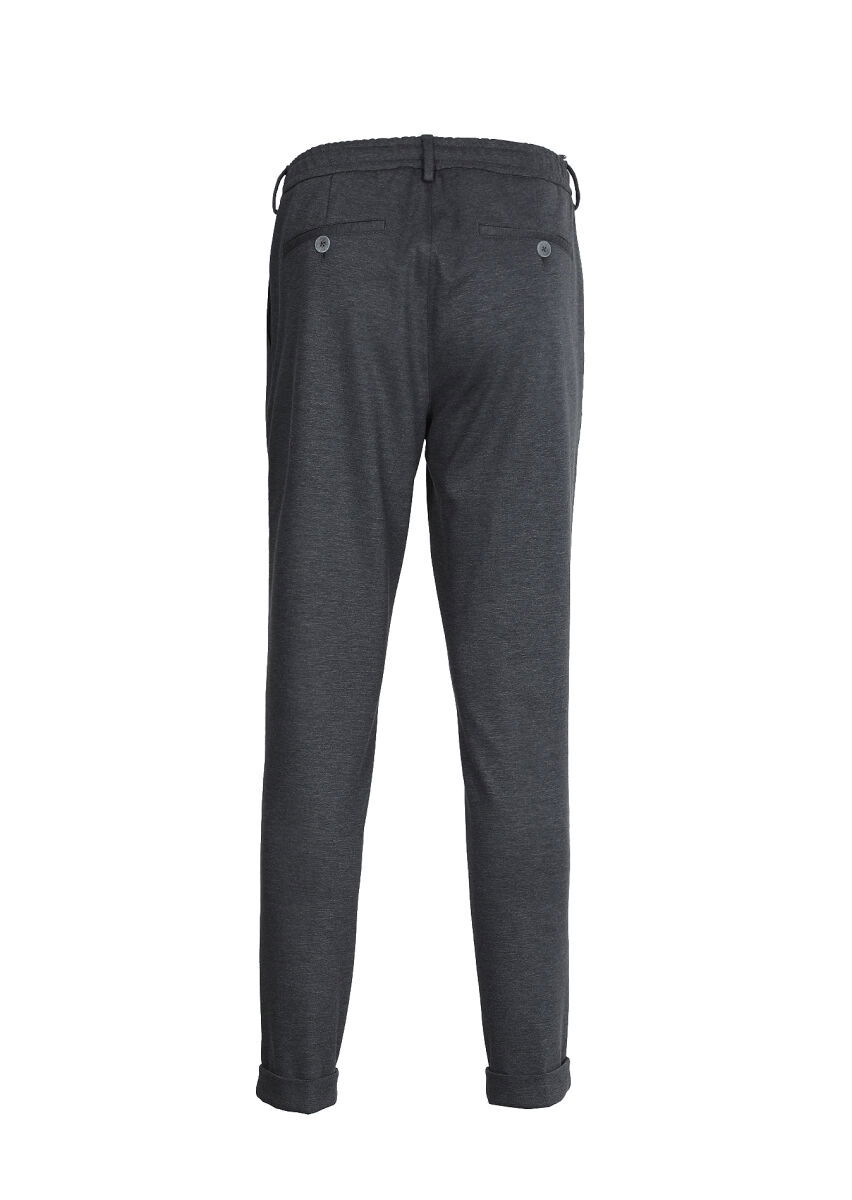 Antrasit Düz Örme Jogging Fit Casual Pantolon - 7