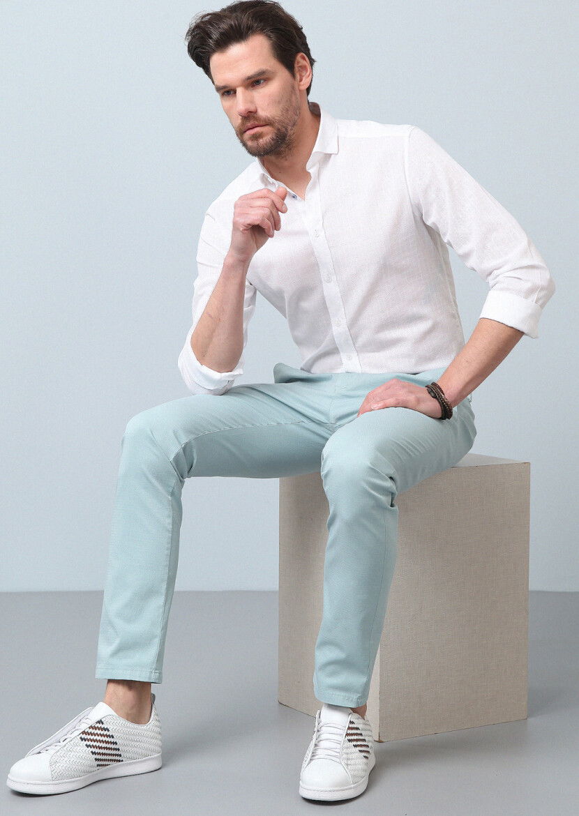 Aqua Düz Dokuma Slim Fit Casual Pamuk Karışımlı Pantolon 