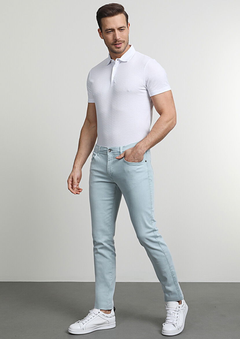 Aqua Düz Dokuma Slim Fit Casual Pamuk Karışımlı Pantolon 