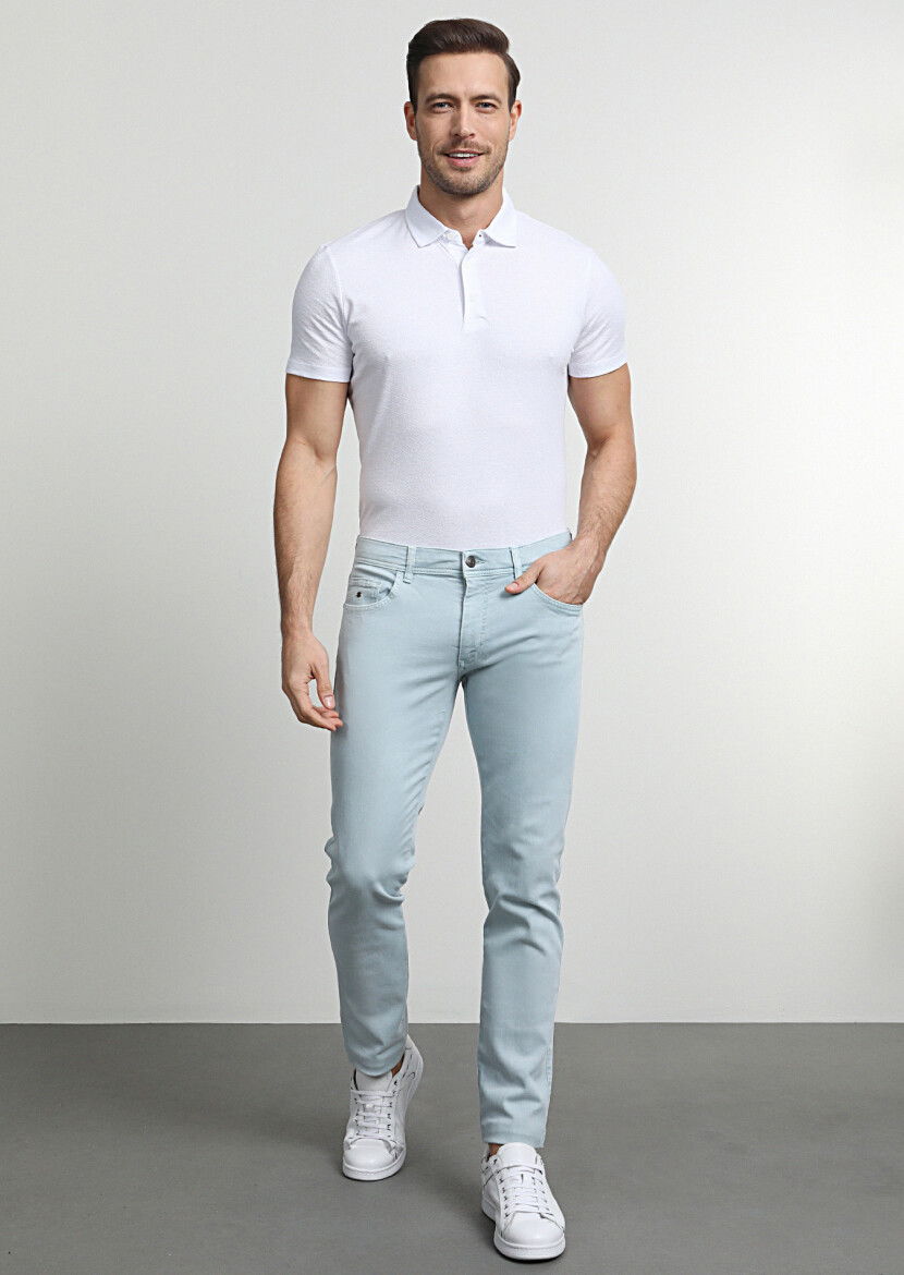 Aqua Düz Dokuma Slim Fit Casual Pamuk Karışımlı Pantolon - 3