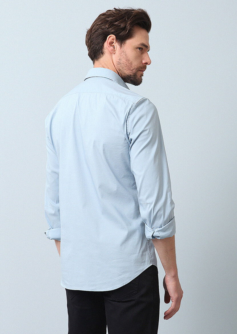 Aqua Düz Regular Fit Dokuma Casual Pamuk Karışımlı Gömlek - 6