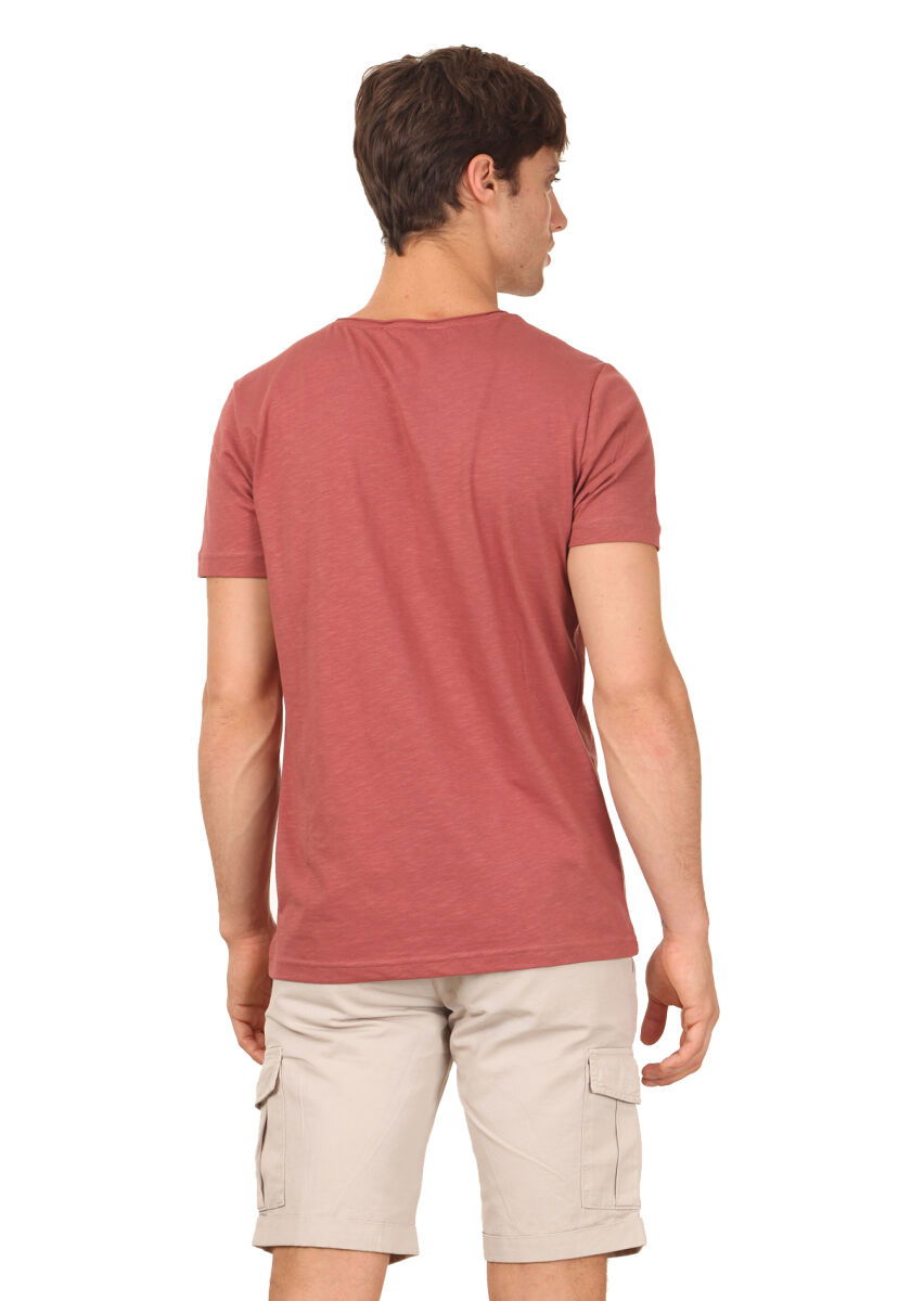 Bakır Düz %100 Pamuk T-Shirt - 4