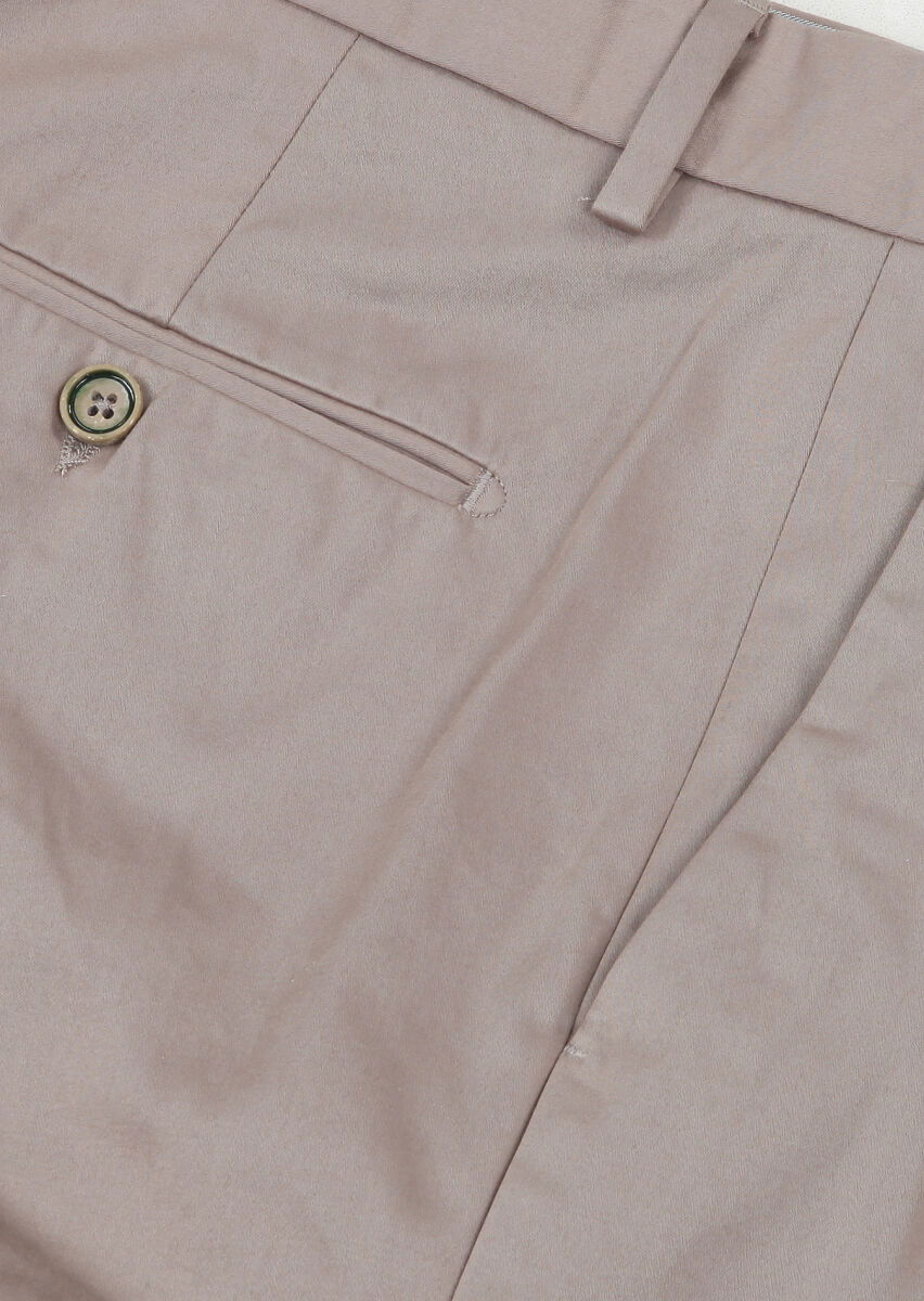 Bej Düz Dokuma Regular Fit Casual Pamuk Karışımlı Pantolon - 2