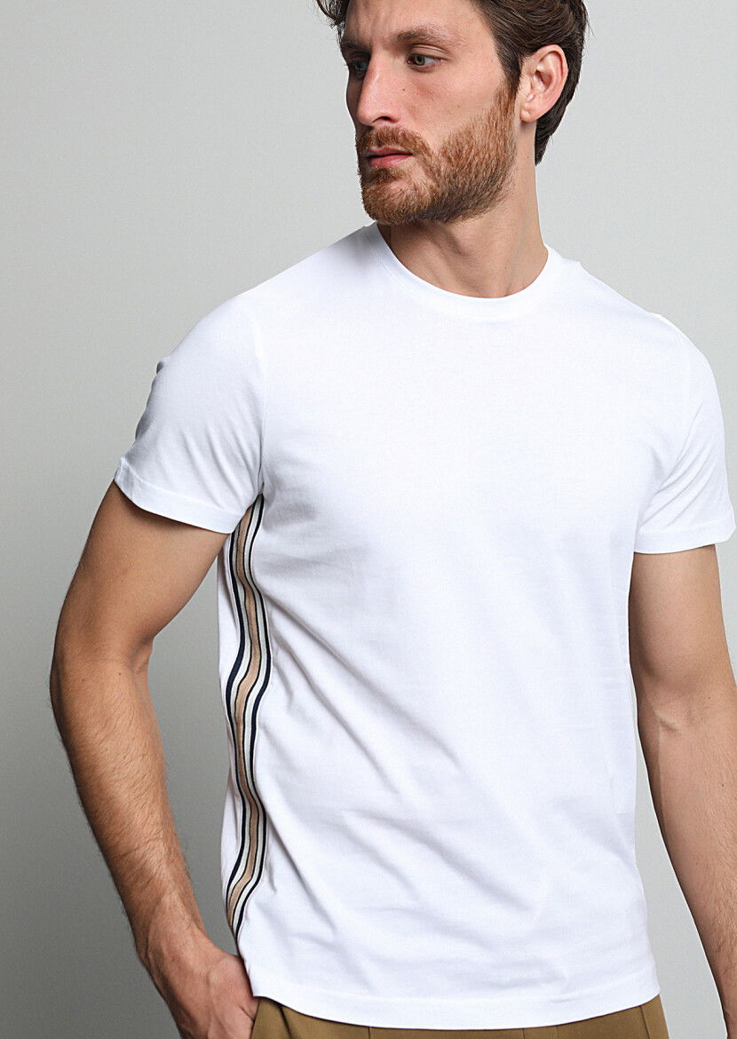 Beyaz %100 Pamuk T-Shirt 