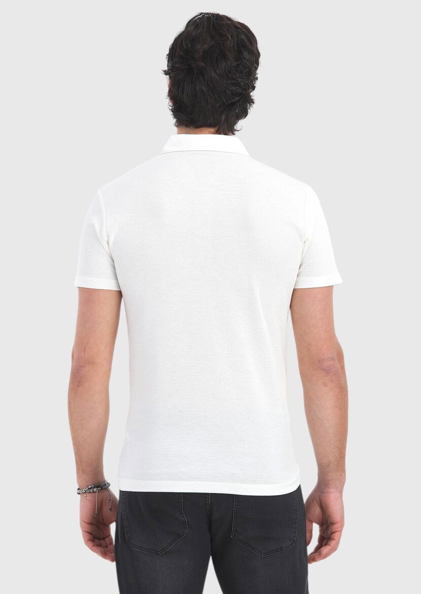 Beyaz Polo Yaka T-Shirt - 4