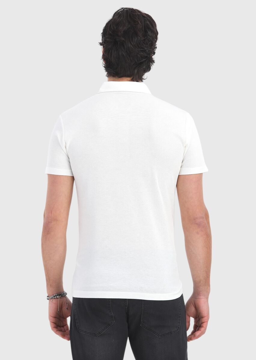 Beyaz Polo Yaka T-Shirt - 4