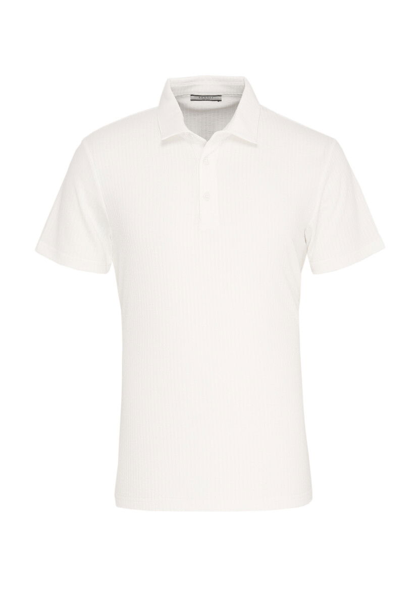 Beyaz Polo Yaka T-Shirt - 1