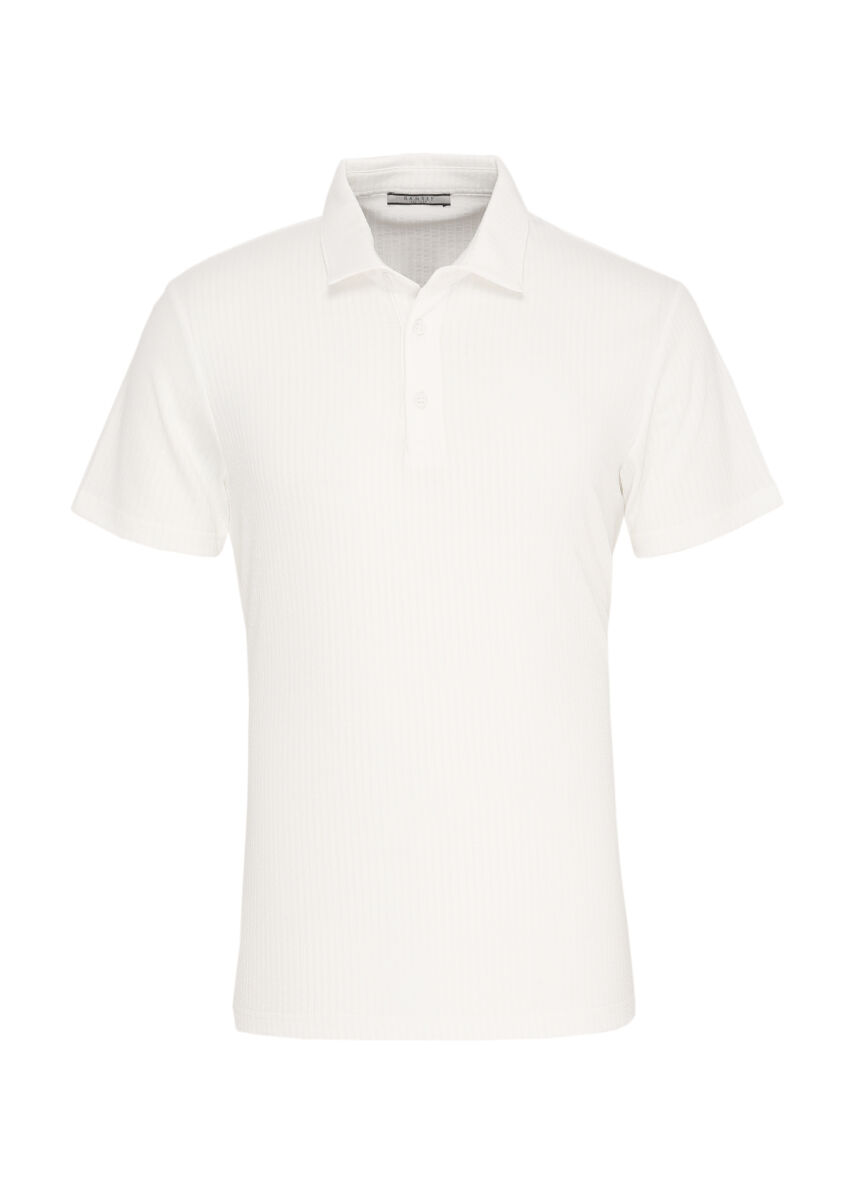 Beyaz Polo Yaka T-Shirt - 1