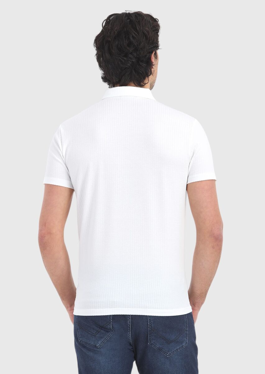 Beyaz Polo Yaka T-Shirt - 4
