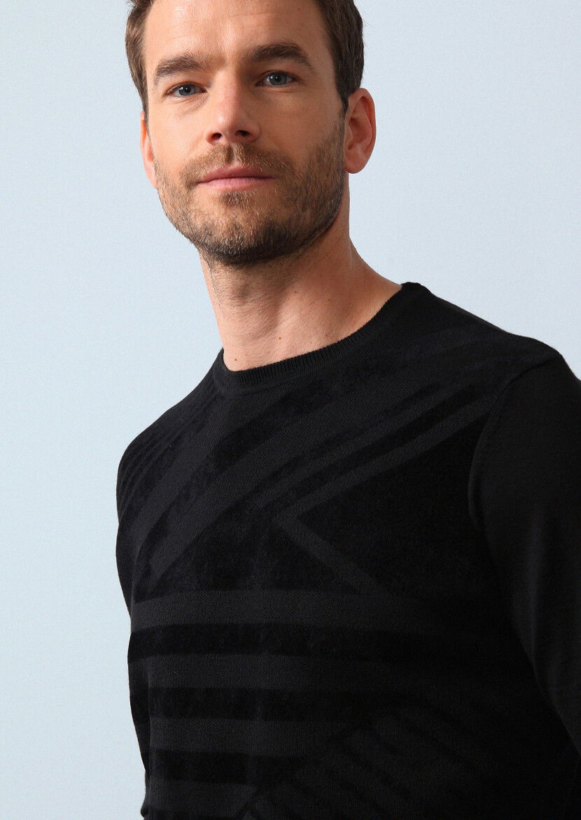Black Knitwear Sweatshirt - 2