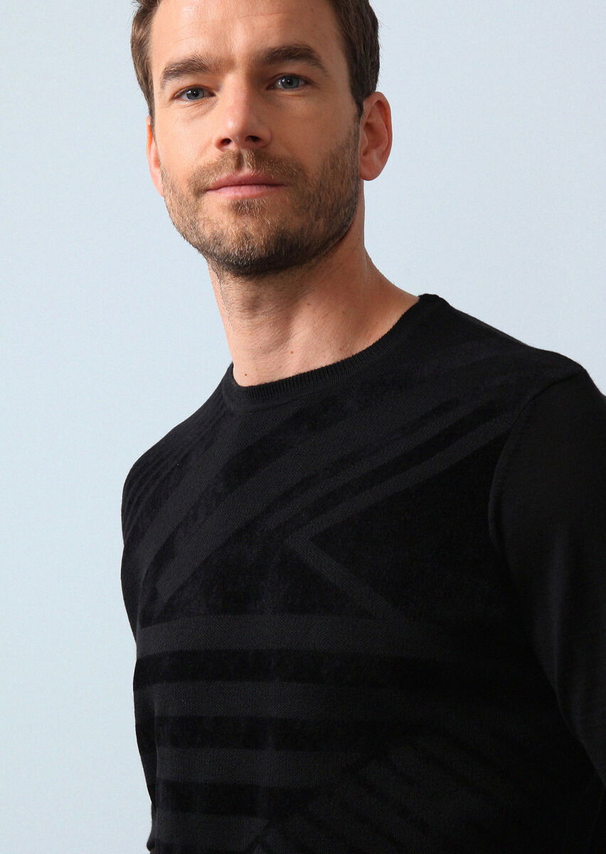 Black Knitwear Sweatshirt - 2