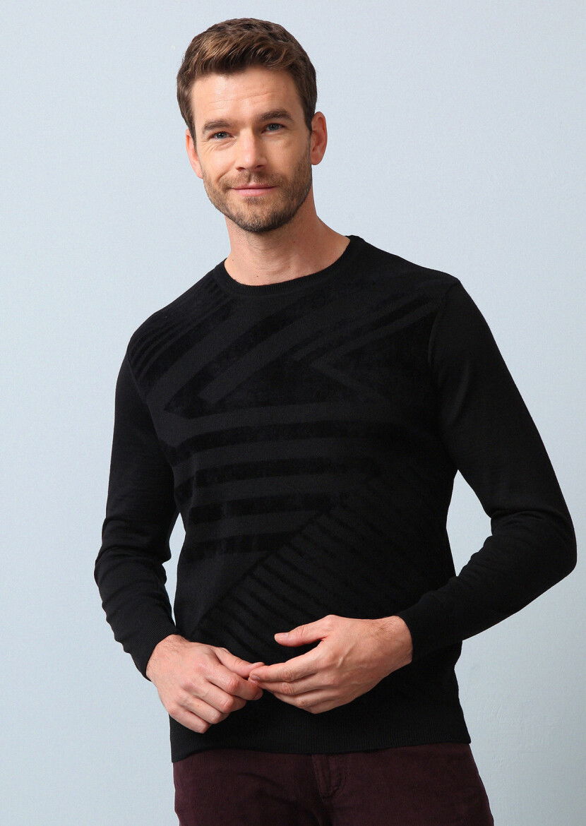 Black Knitwear Sweatshirt - 4