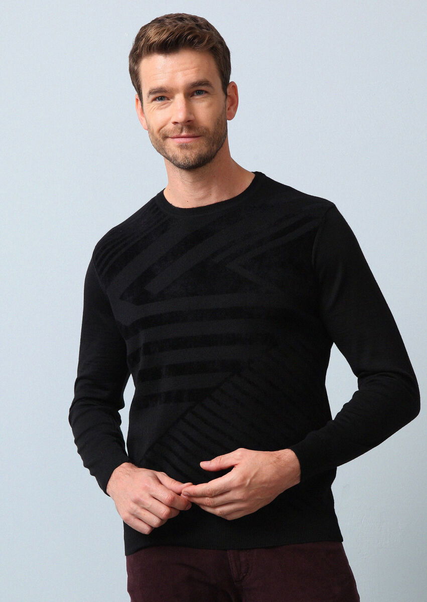 Black Knitwear Sweatshirt - 4