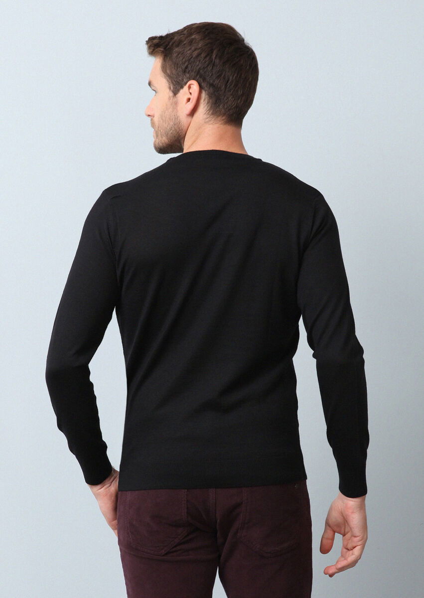 Black Knitwear Sweatshirt - 5