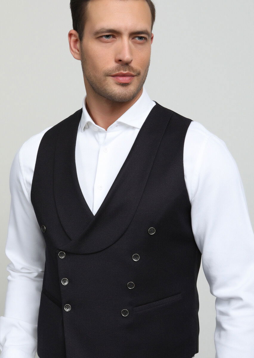 Bordo Düz Casual Yelek - 2