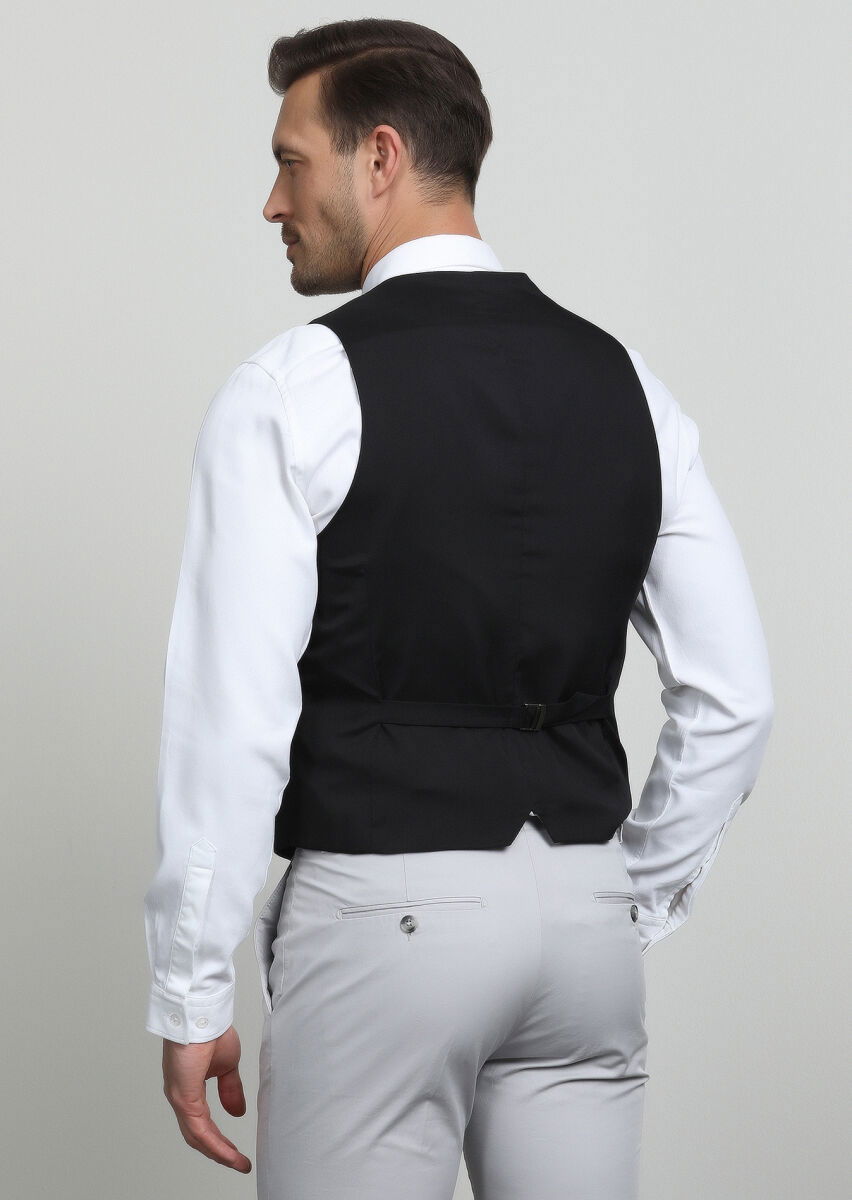 Bordo Düz Casual Yelek - 4
