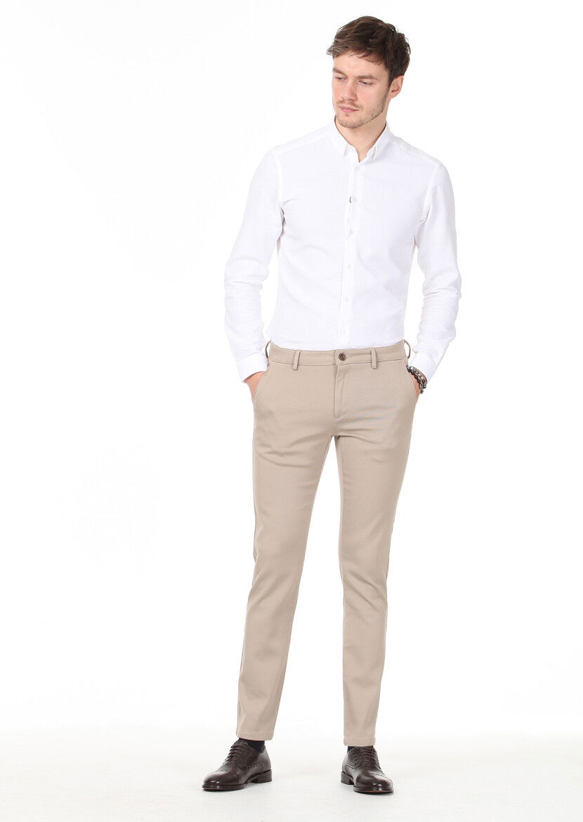 Deve Tüyü Düz Dokuma Regular Fit Casual %100 Pamuk Pantolon 