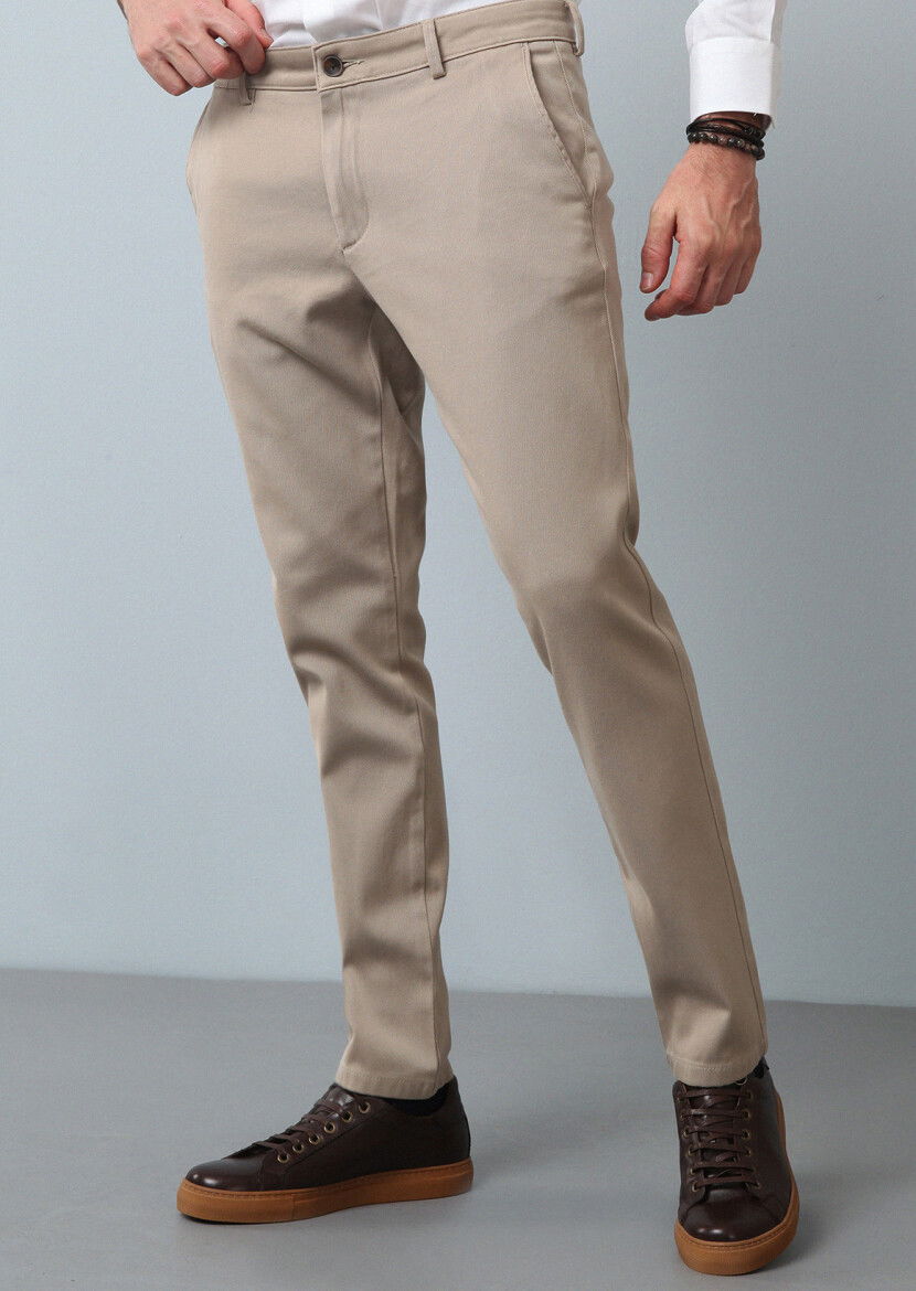 Deve Tüyü Düz Dokuma Regular Fit Casual %100 Pamuk Pantolon 