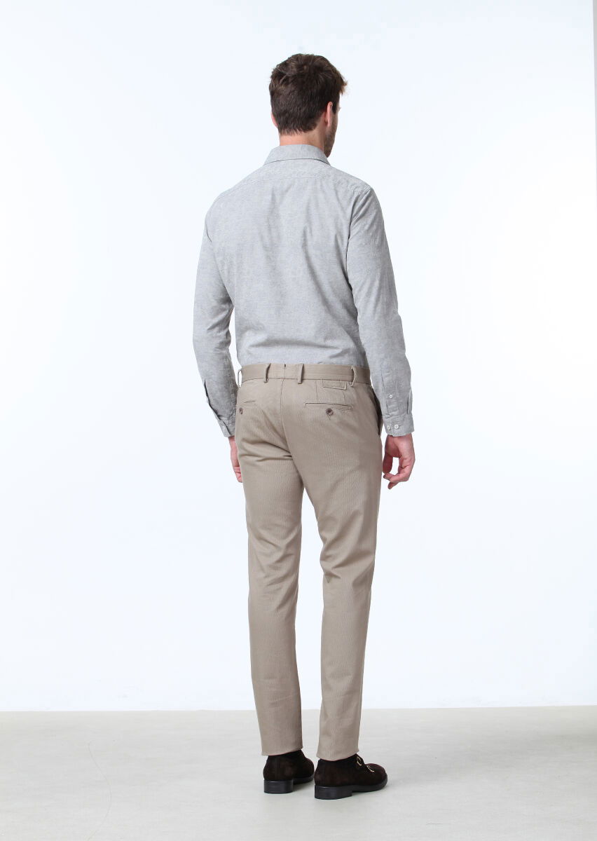 Deve Tüyü Düz Dokuma Regular Fit Casual Pamuk Karışımlı Pantolon - 4