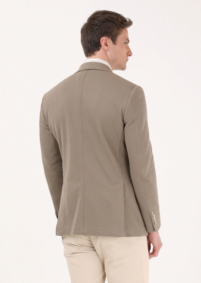 Deve Tüyü Mikro Zeroweight Slim Fit Pamuk Karışımlı Örme Ceket - 4
