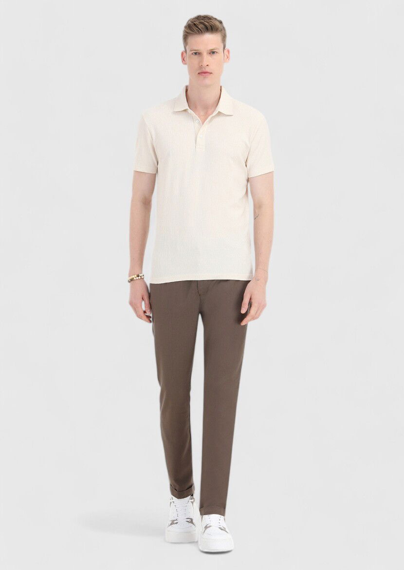 Ekru Polo Yaka T-Shirt 