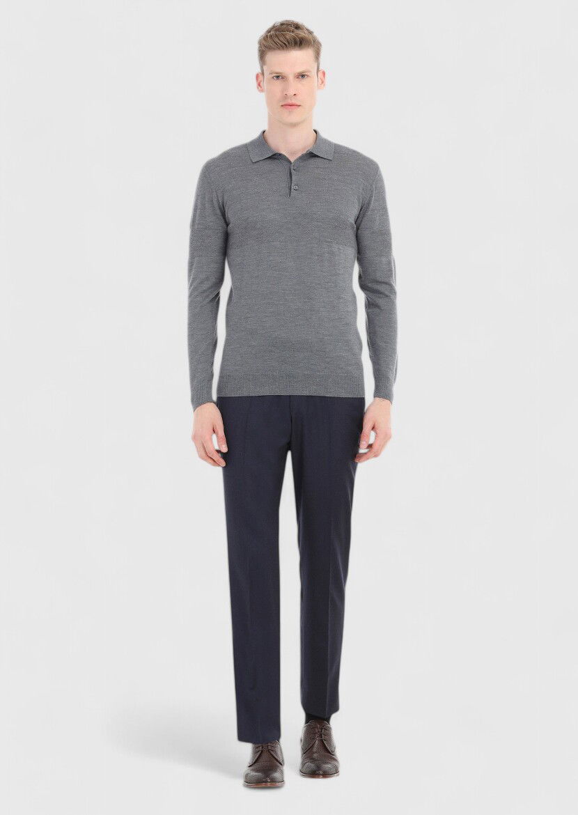 Grey Knitwear Sweatshirt 