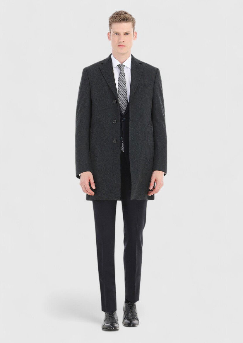 Grey Weaving Overcoat - 1
