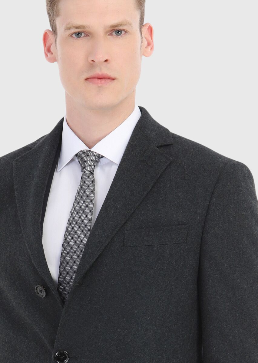 Grey Weaving Overcoat - 3