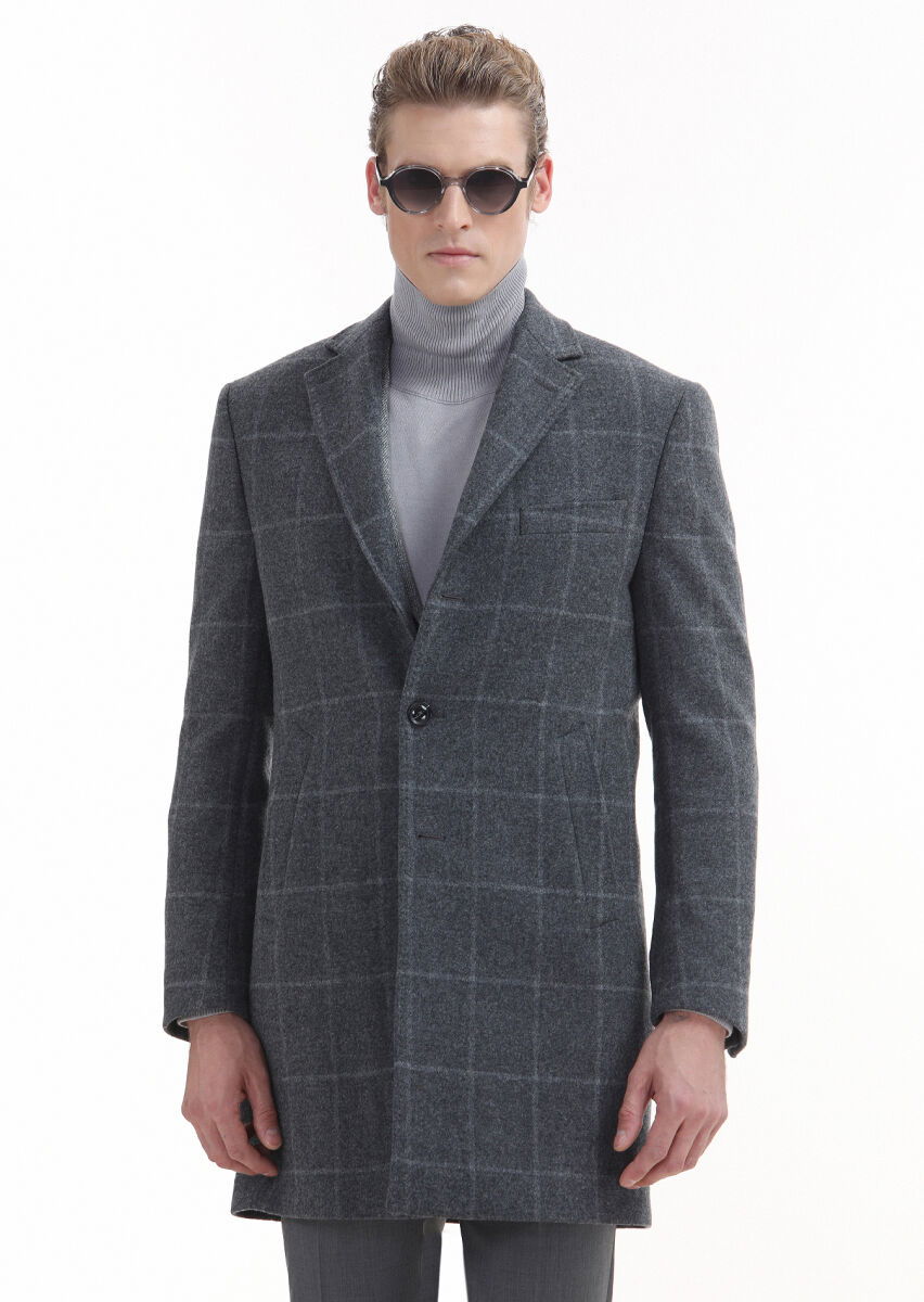 Grey Weaving Overcoat - 2