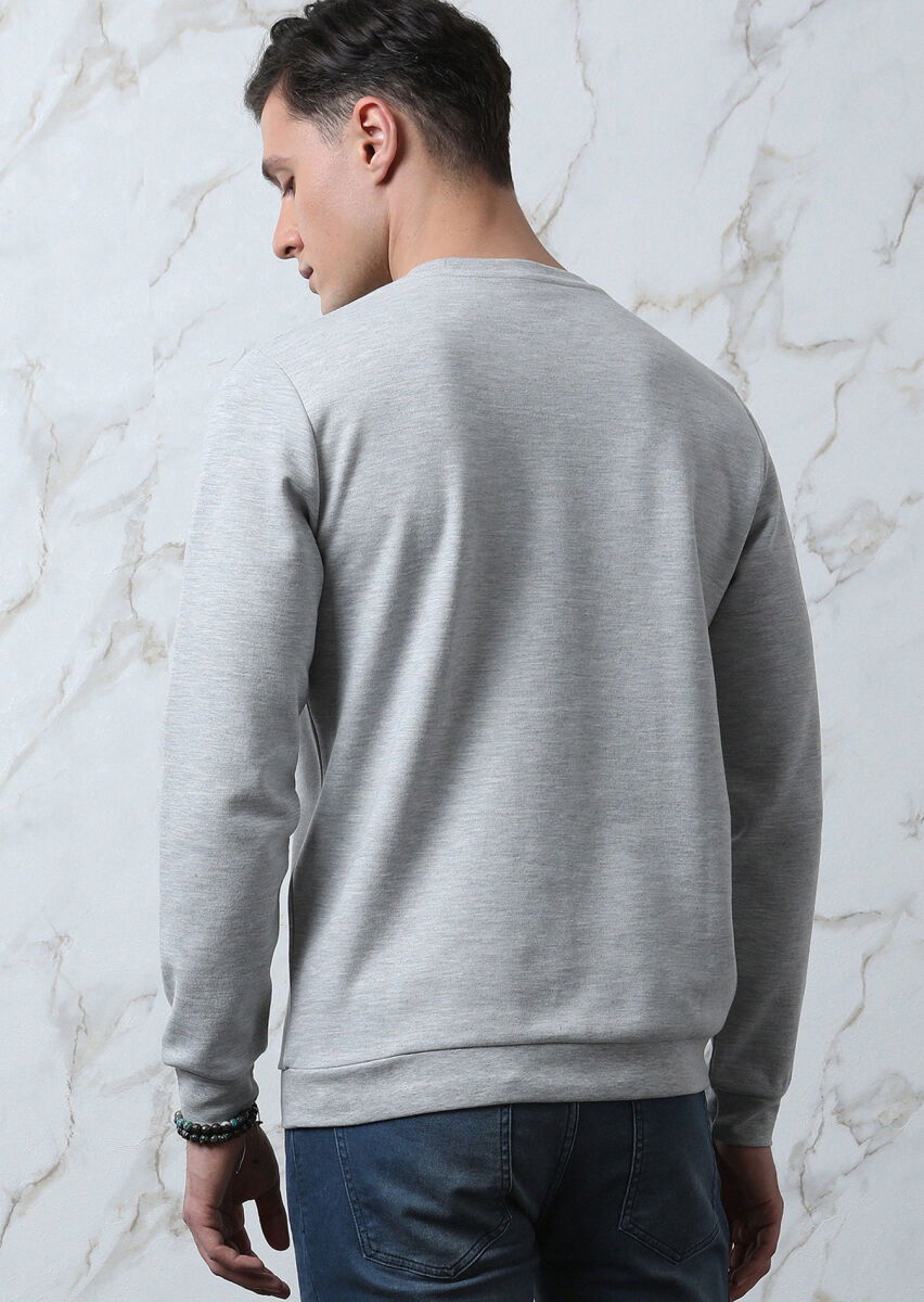 Gri Baskılı Sweatshırt - 5