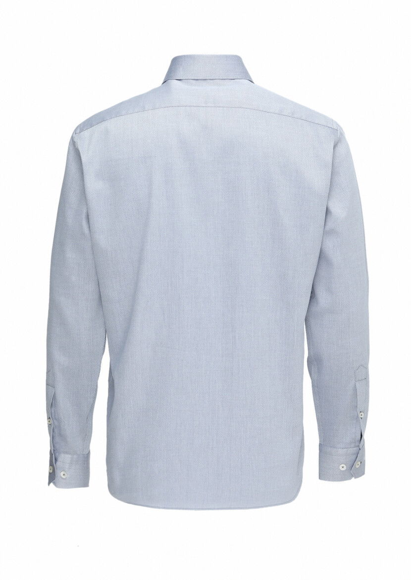 Gri Mikro Regular Fit Dokuma Klasik %100 Pamuk Gömlek - 5