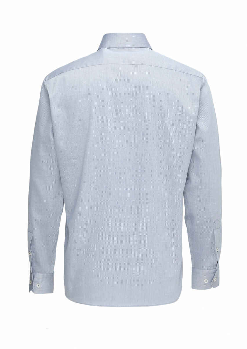 Gri Mikro Regular Fit Dokuma Klasik %100 Pamuk Gömlek - 5