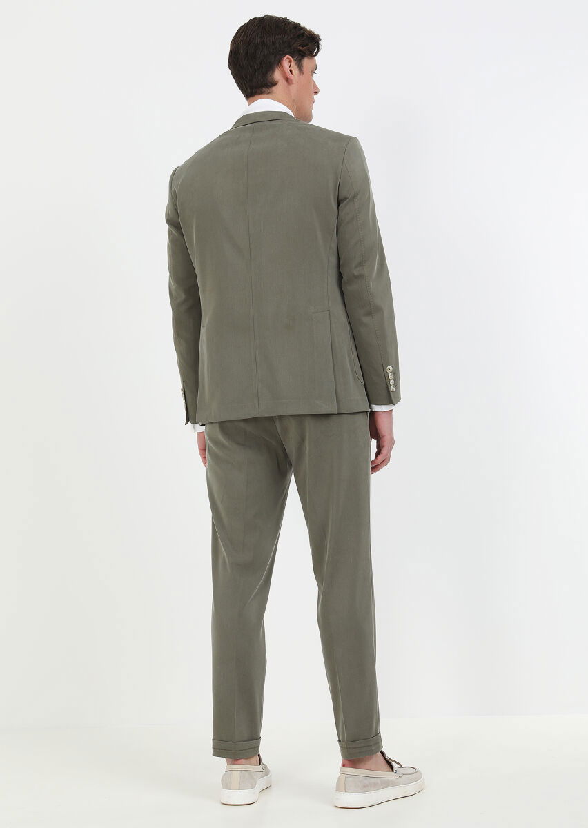 Haki Düz Zeroweight Slim Fit Takım Elbise - 7