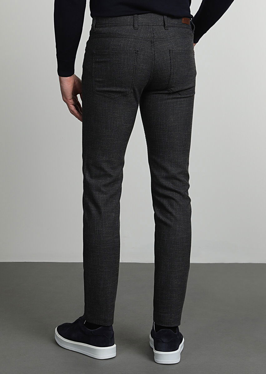 Kahverengi Düz Dokuma Slim Fit Casual Pantolon - 4