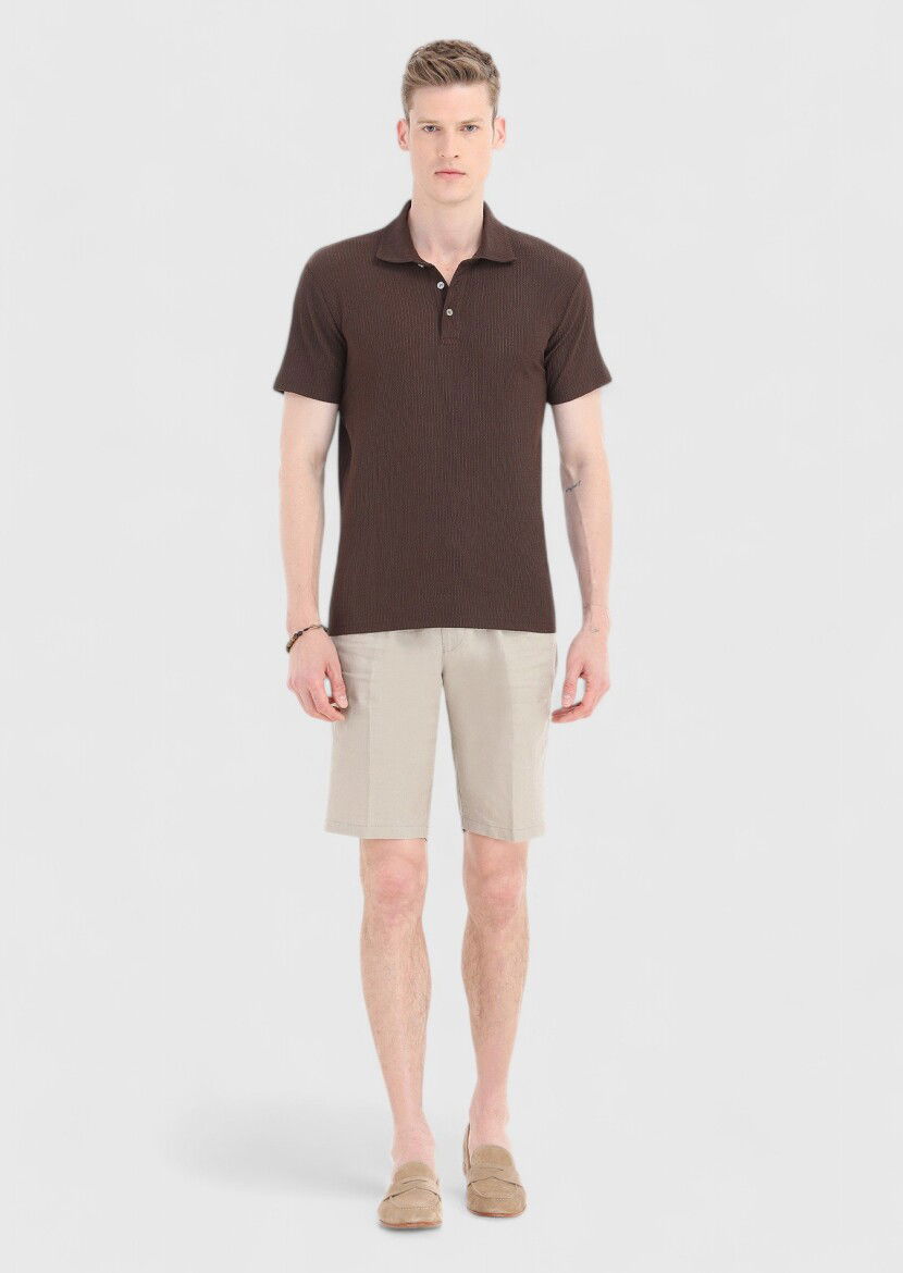 Kahverengi Polo Yaka T-Shirt 