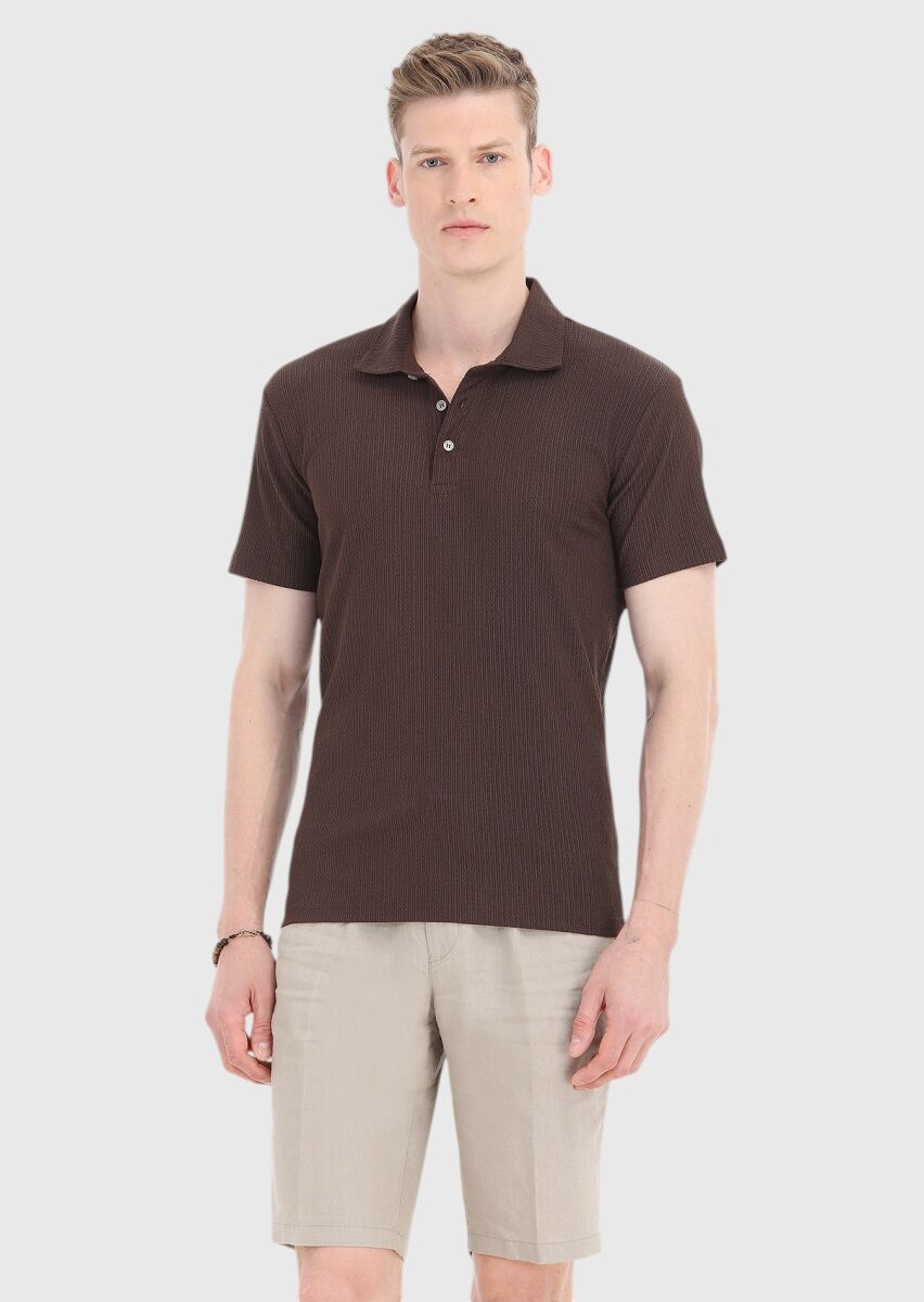 Kahverengi Polo Yaka T-Shirt - 2