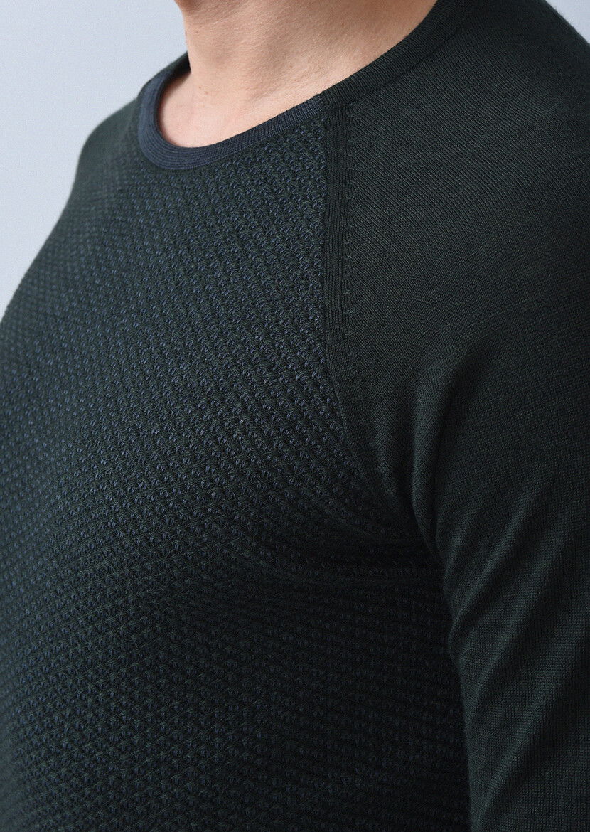Khaki Knitwear Sweatshirt - 3