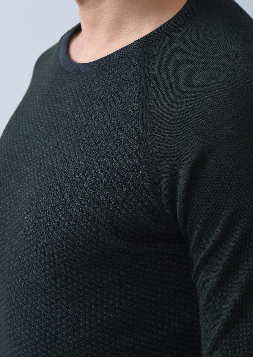 Khaki Knitwear Sweatshirt - 3