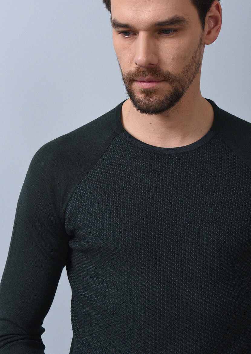 Khaki Knitwear Sweatshirt - 4
