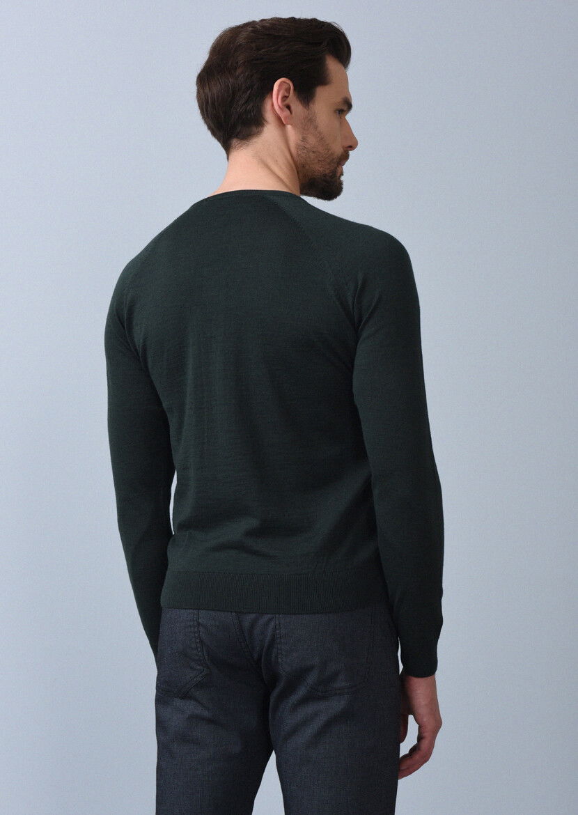 Khaki Knitwear Sweatshirt - 5