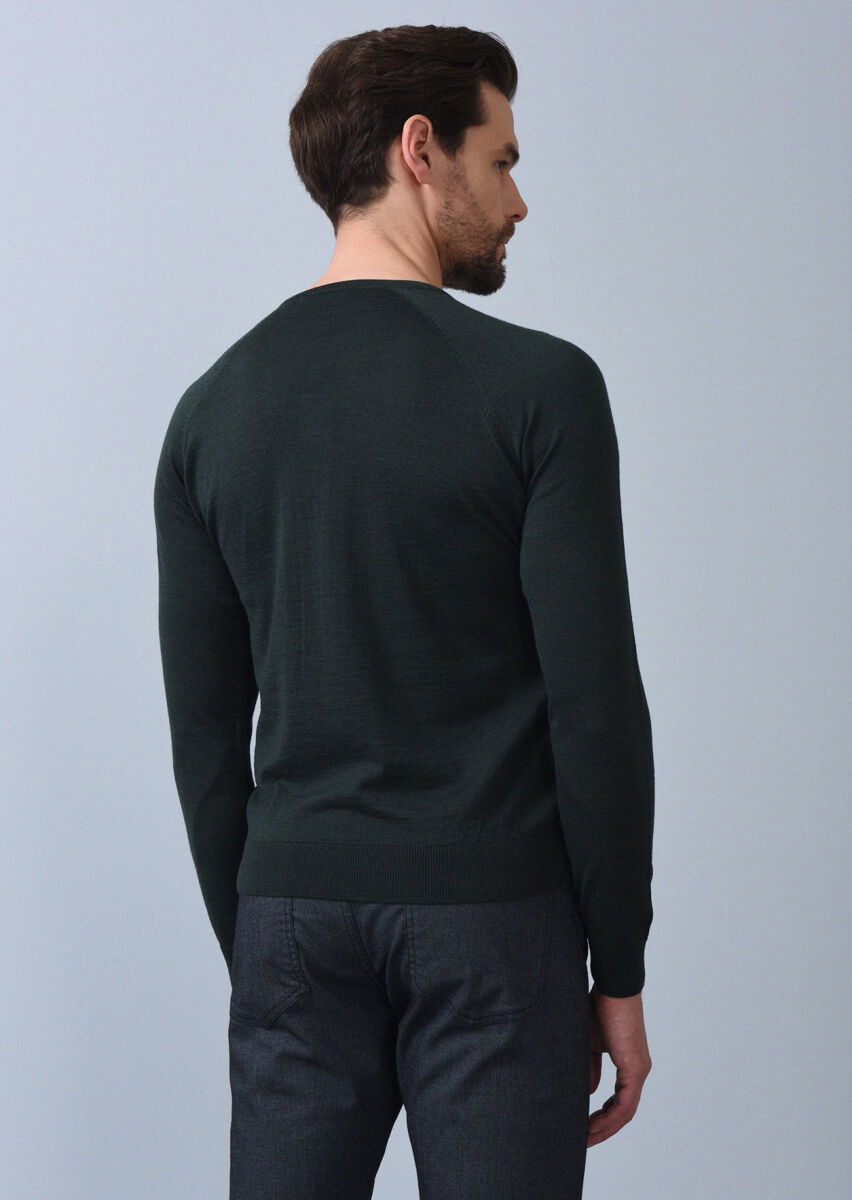 Khaki Knitwear Sweatshirt - 5