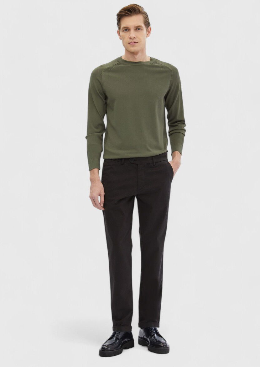 Khaki Knitwear Sweatshirt 
