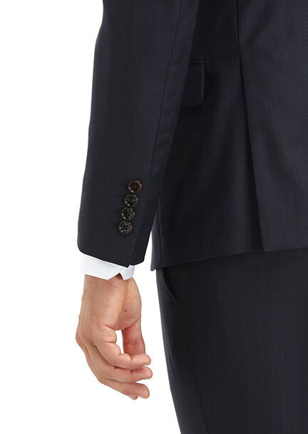 Lacivert Desenli Modern Fit %100 Yün Takım Elbise - 6