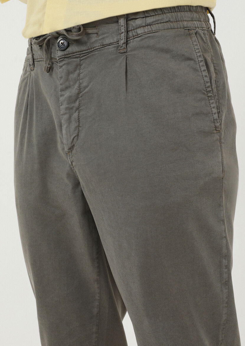 Lacivert Düz Dokuma Jogging Fit Casual Pamuk Karışımlı Pantolon 