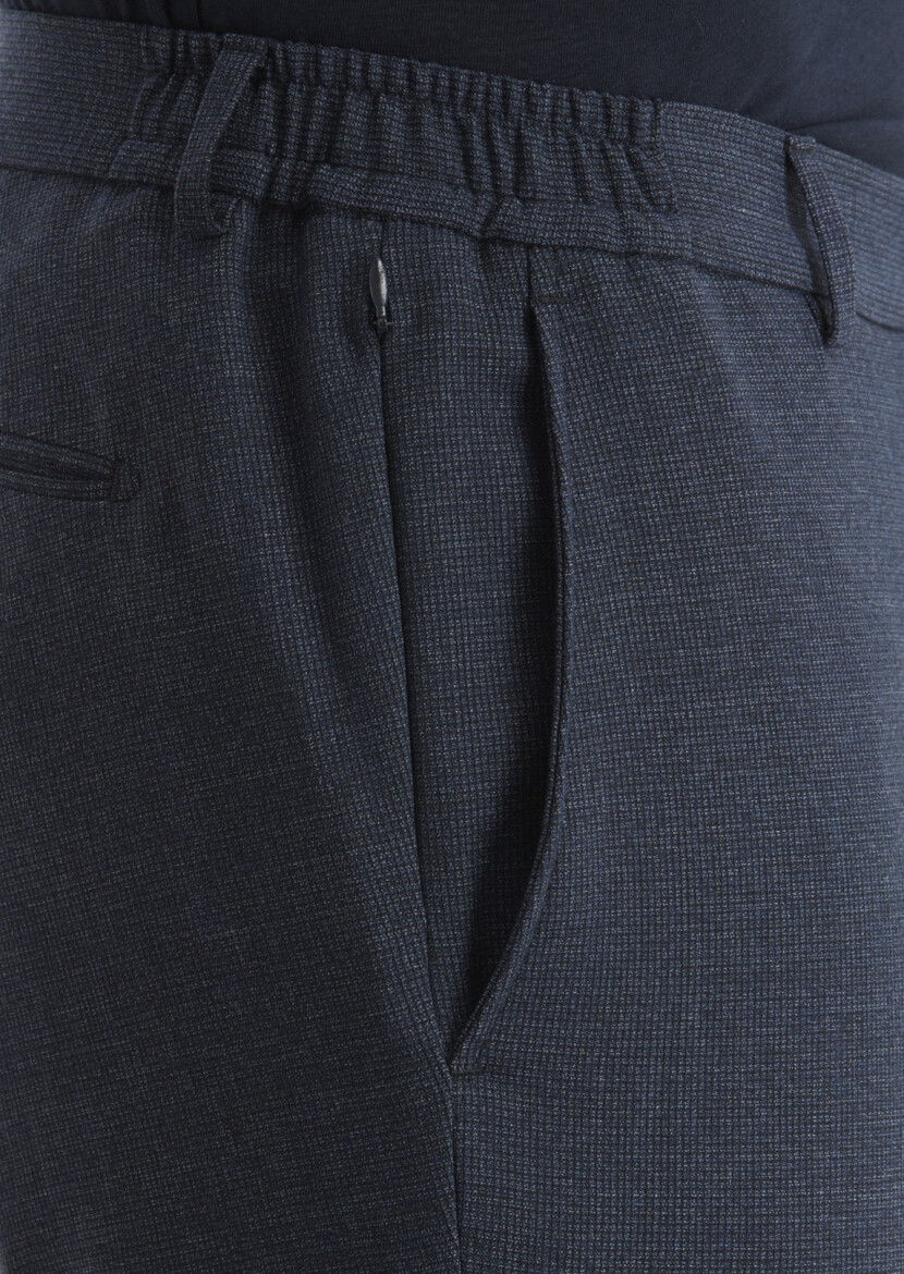 Lacivert Mikro Modern Fit Yün Karışımlı Takım Elbise - 6